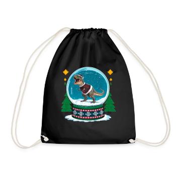 Dinosaur Ugly Christmas Christmas Xmas Trex - Drawstring Bag - black - Front