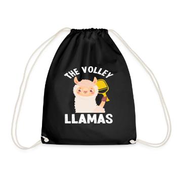 The Volley Llamas Volleyball Funny Llama - Drawstring Bag - black - Front