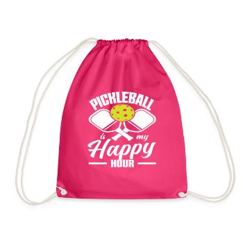 Pickleball Ist Meine Glückliche Stunde - Turnbeutel - Fuchsia - Vorne