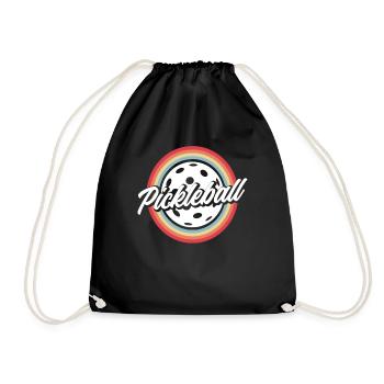 Pickleball Retro Rainbow Style - Drawstring Bag - black - Front