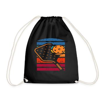 Conception rétro de raquette et de balle de pickleball - Sac de sport léger - noir - Devant