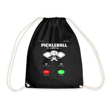 Pickleball Ruft An Design Sportliebhaber - Turnbeutel - Schwarz - Vorne