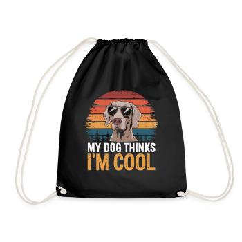 Weimaraner Mein Hund Denkt Das Ich Cool Bin - Turnbeutel - Schwarz - Vorne