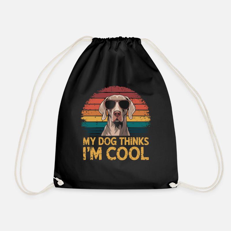 Braque de Weimar Mon chien pense que je suis cool - Sac de sport léger - noir