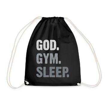 God Gym Sleep - Turnbeutel - Schwarz - Vorne
