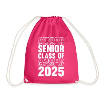 Senior Class Off 2025 - Drawstring Bag - fuchsia - Front