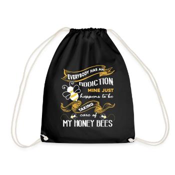 Bee My Addiction Is Honey Bees - Drawstring Bag - black - Front