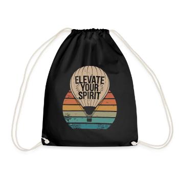 Heißluftballon Inspiration: Elevate Your Spirit - Turnbeutel - Schwarz - Vorne