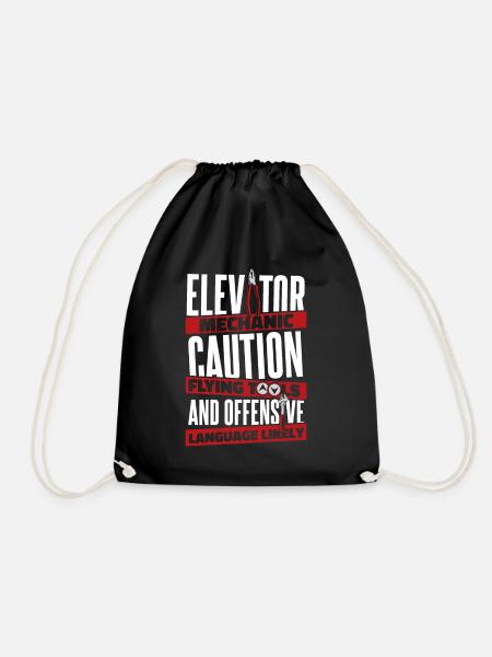 Flying Tools And Offensive Language Likely - Drawstring Bag - black