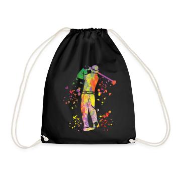 Golfer Colorsplash Kinder Miniaturgolf - Turnbeutel - Schwarz - Vorne