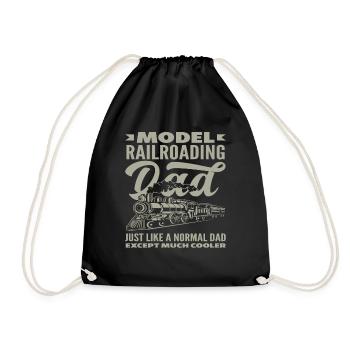Model Railway Dad - Simply Cooler - Drawstring Bag - black - Front