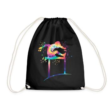 Hurdle Run Obstacle Course Kids Hurdle Run - Drawstring Bag - black - Front
