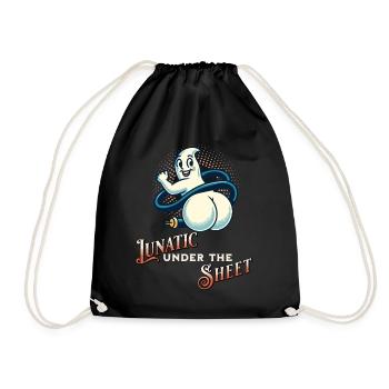 Ghost Shows Butt Funny Saying Design - Drawstring Bag - black - Front