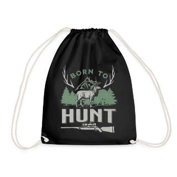 Born to Hunt Majestic Deer - Drawstring Bag - black - Front