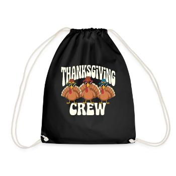 Thanksgiving Crew Truthähne Mit Sonnenbrillen Und - Turnbeutel - Schwarz - Vorne