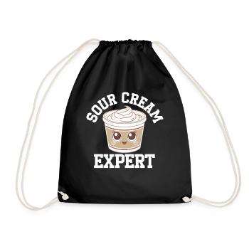 Sour Cream Expert Lustige Illustration - Turnbeutel - Schwarz - Vorne