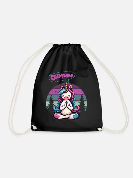 Ohmmm Yoga Einhorn I Meditation Entspannung - Turnbeutel - Schwarz