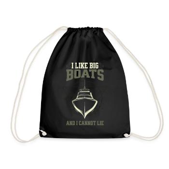 I Like Big Boats And I Cannot Lie – Frontal Boot - Turnbeutel - Schwarz - Vorne