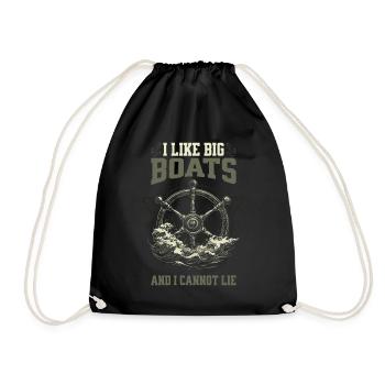 I Like Big Boats And I Cannot Lie Steuerrad Design - Turnbeutel - Schwarz - Vorne