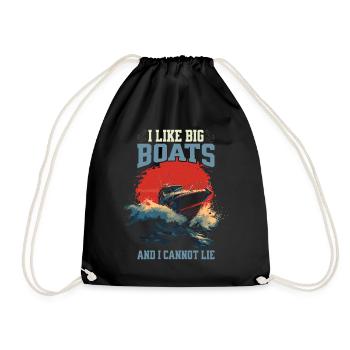 I Like Big Boats And I Cannot Lie – Speedboat - Drawstring Bag - black - Front