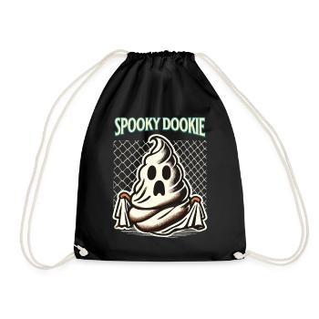 Lustiges Kackhaufen Gespenst spooky Dookie - Turnbeutel - Schwarz - Vorne