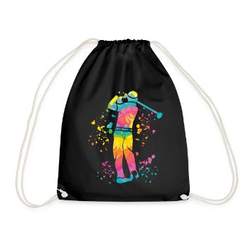 Golfer Colorsplash Kinder Miniaturgolf - Turnbeutel - Schwarz - Vorne