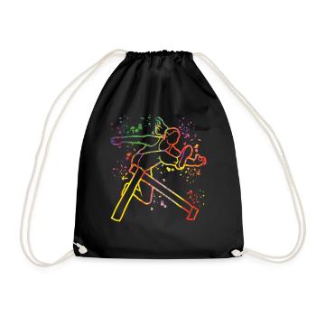 Hurdle Run Obstacle Course Kids Hurdle Run - Drawstring Bag - black - Front
