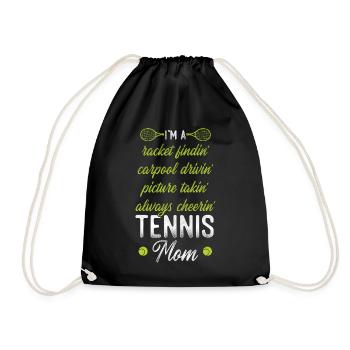 Funny Tennis Player Racket Mom I'm - Turnbeutel - Schwarz - Vorne