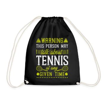 Avertissement de raquette de joueur de tennis drôle - Sac de sport léger - noir - Devant
