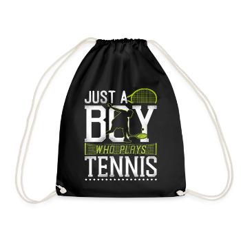 Funny Tennis Player Racket Boy - Turnbeutel - Schwarz - Vorne