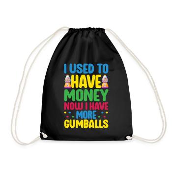 Gumball Machine Chewing Gum Machine - Drawstring Bag - black - Front