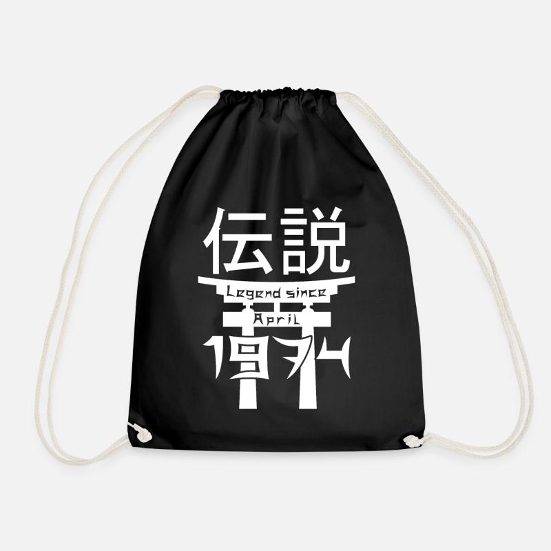 Legend since April 1974 Birthday Gift - Drawstring Bag - black