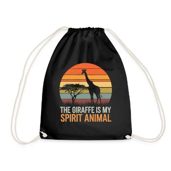 La girafe est mon animal spirituel safari rétro - Sac de sport léger - noir - Devant