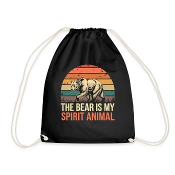 Bär The Bear Is My Spirit Animal - Drawstring Bag - black - Front
