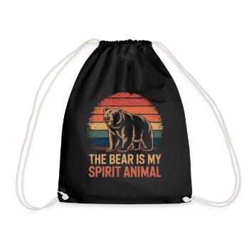 Bär The Bear Is My Spirit Animal - Drawstring Bag - black - Front