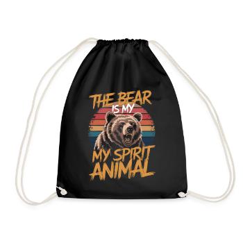 Bär The Bear Is My Spirit Animal - Drawstring Bag - black - Front