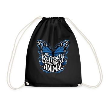 Schmetterling Le papillon est mon animal spirituel - Sac de sport léger - noir - Devant