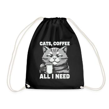 Drôle Chat Art Chat Propriétaire Chats Café - Sac de sport léger - noir - Devant