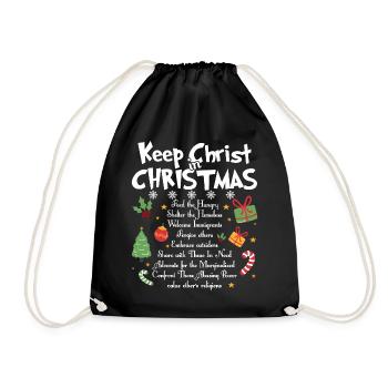 Christmas Keep Christ In Christmas - Drawstring Bag - black - Front