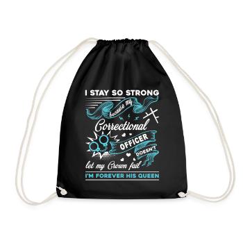 Correctional Officer Correctional Officer's Lady - Drawstring Bag - black - Front