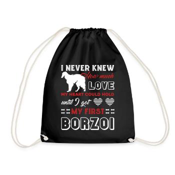 I Love My First Borzoi - Drawstring Bag - black - Front