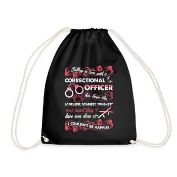 Fall In Love With Correctional Officer - Drawstring Bag - black - Front