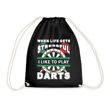 Dart I Like To Play Darts - Drawstring Bag - black - Front