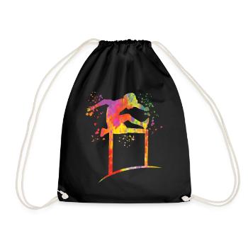 Hurdle Run Obstacle Course Kids Hurdle Run - Drawstring Bag - black - Front