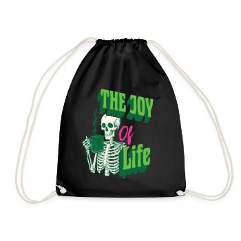Coffee The Joy Of Life Funny Coffee Lover - Drawstring Bag - black - Front