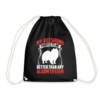 Wolfspitz protects me better Keeshond - Drawstring Bag - black - Front