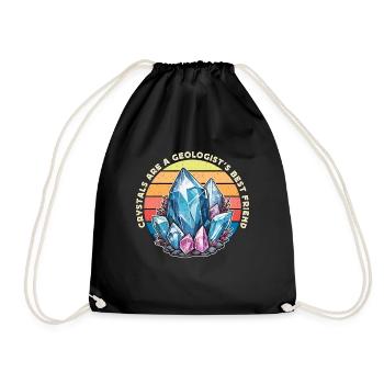 Geologist Crystals Are A Geologist's Rockhounding - Drawstring Bag - black - Front