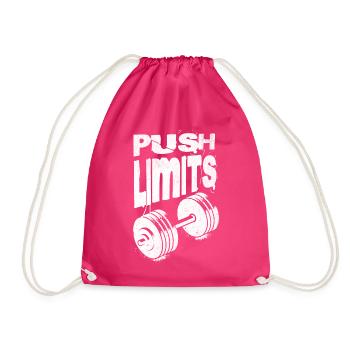 Push Limits Motivations-Fitnessstudio - Turnbeutel - Fuchsia - Vorne