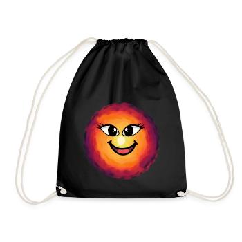 Soleil Visage Lever du soleil Ensoleillé Soleil - Sac de sport léger - noir - Devant