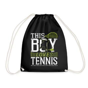 Funny Tennis Player Racket Boy - Turnbeutel - Schwarz - Vorne